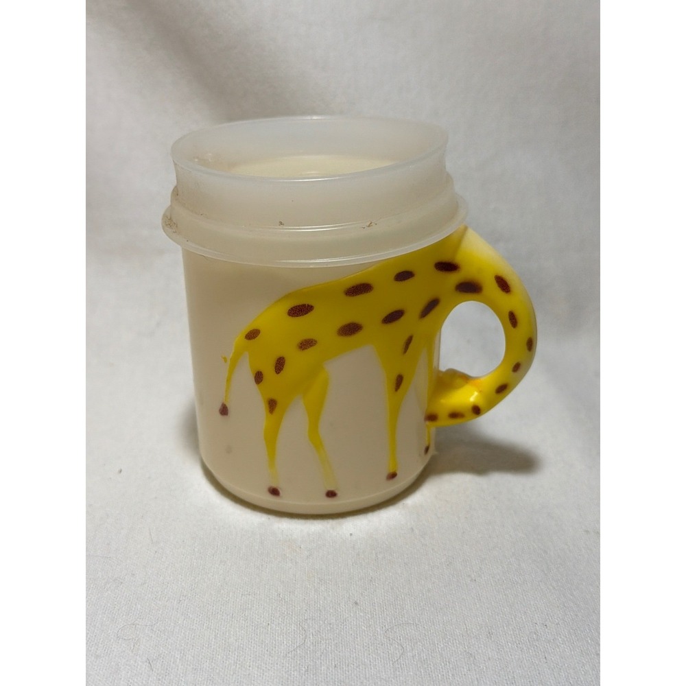Vintage Tupperware Giraffe Sippy Cup Mug with Lid Cream Yellow 1319-15 Kids